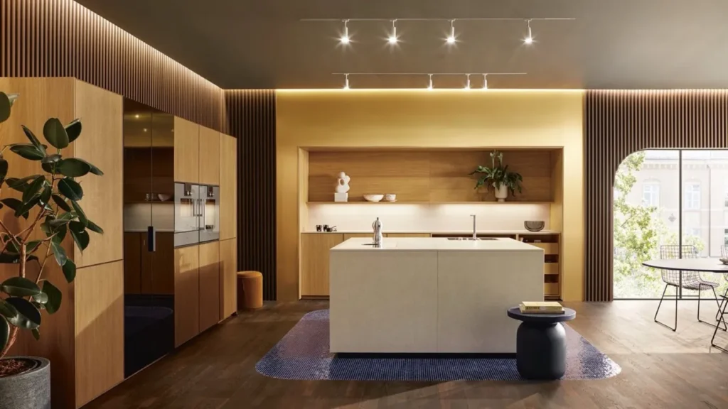 next125 NX660 NX960 Küche mit Kochinsel weiß Eiche – Diana Küchenstudio Wien 1020